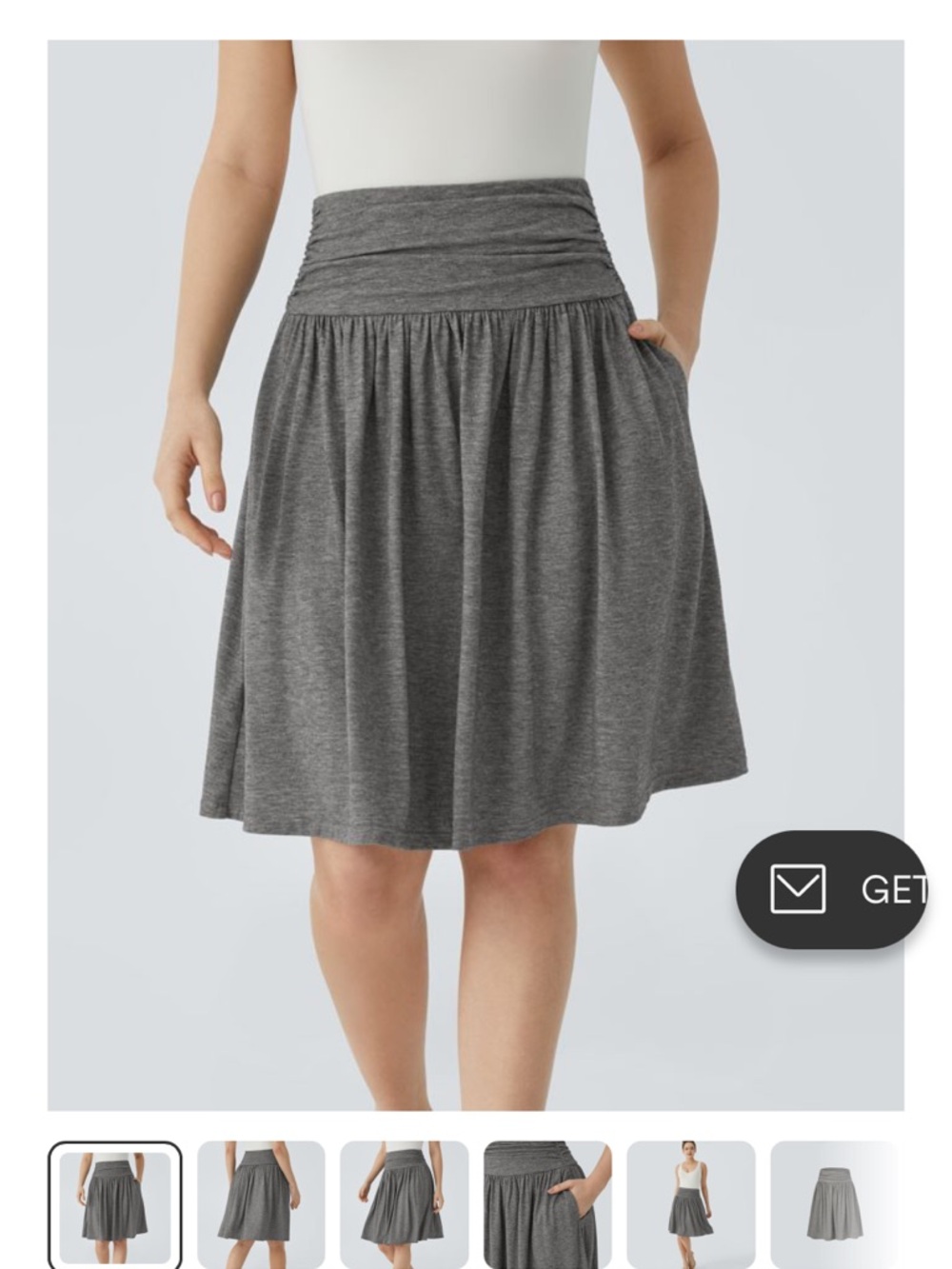 NWT! High Waisted Ruched Pocket Flowy Skirt medium